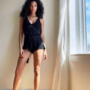 Free People Cleo Crochet Playsuit - Small